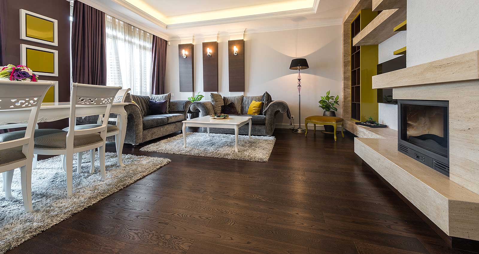 Living Room with hardwood flooring